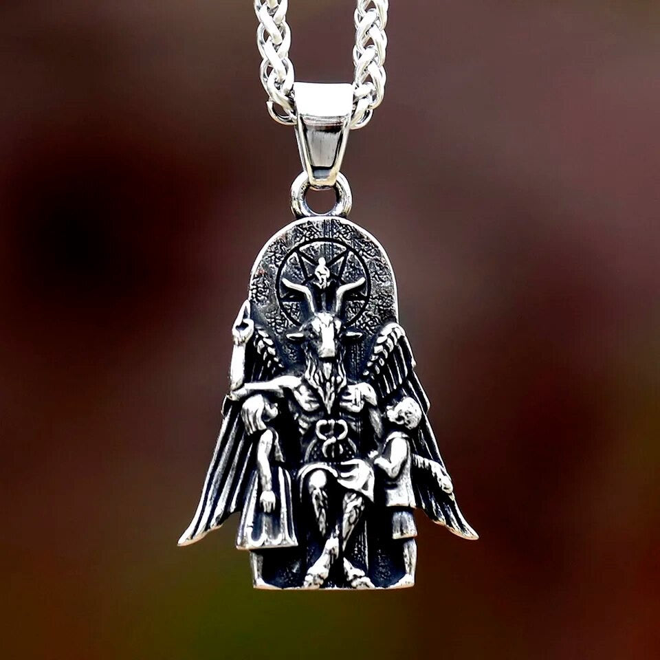 Baphomet Lucifer sigil double sided pendant