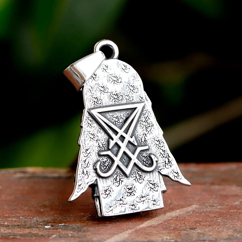 Baphomet Lucifer sigil double sided pendant