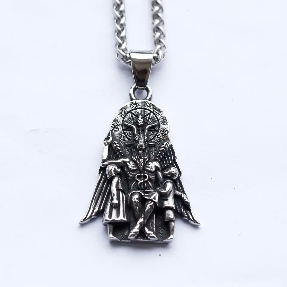 Baphomet Lucifer sigil double sided pendant