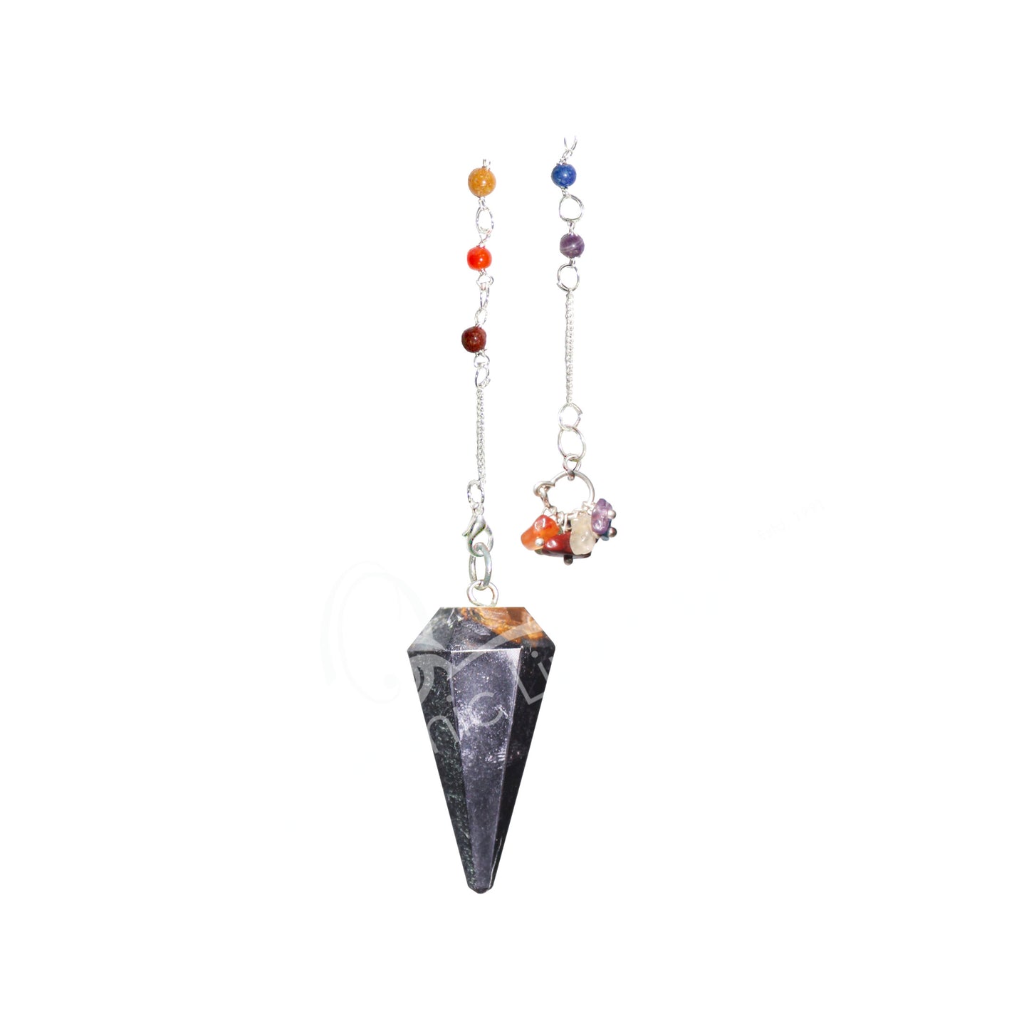 Blue Tiger Eye Chakra Chain Drop Pendulum