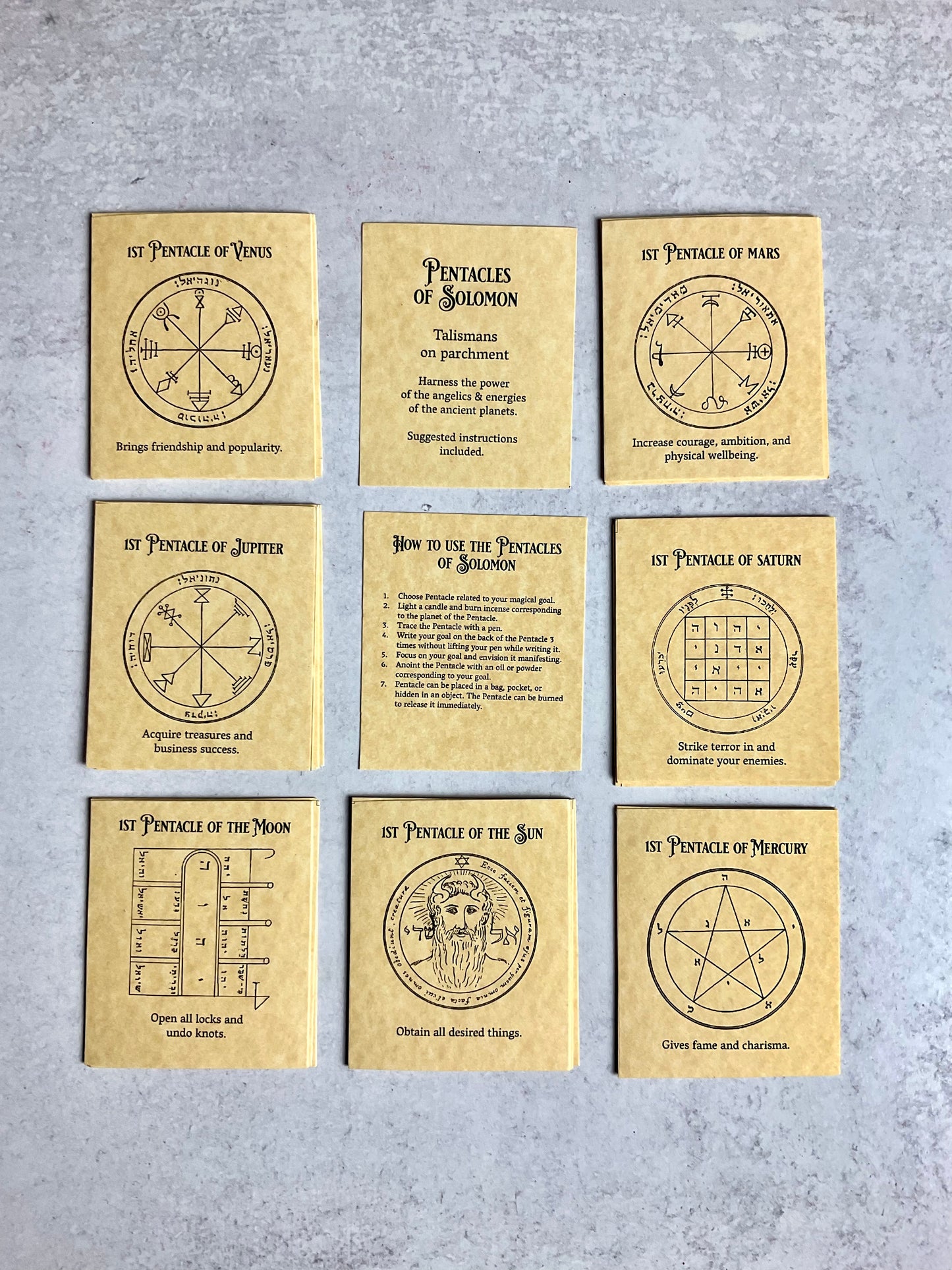 Pentacles of Solomon on Parchment