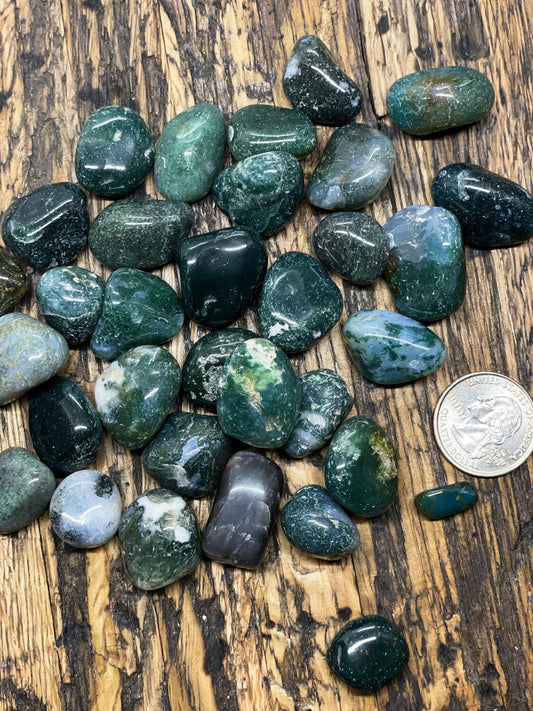 Moss Agate tumbled