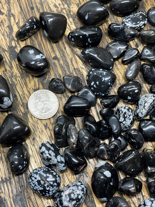 Snowflake Obsidian tumbled