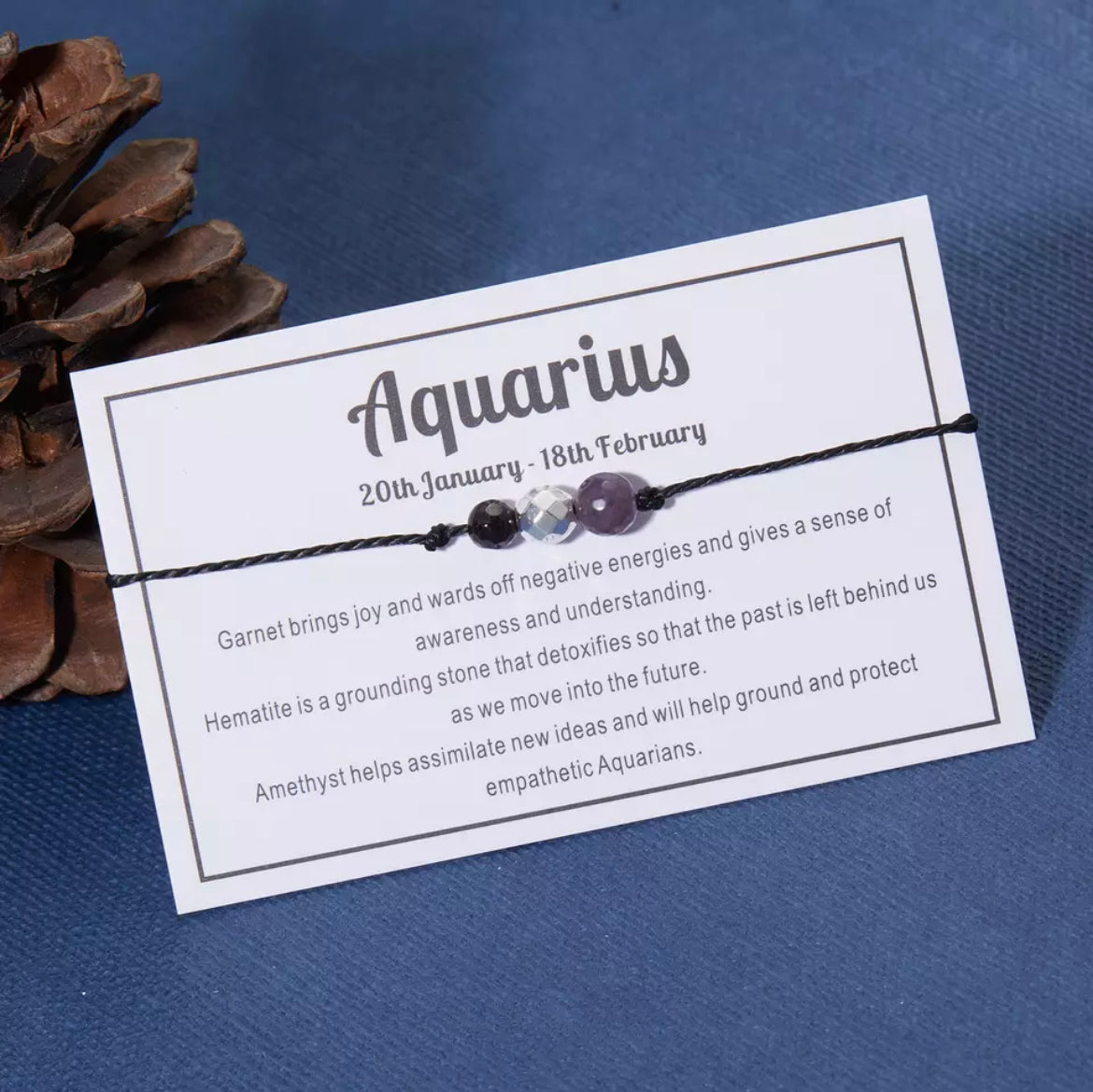 Aquarius Zodiac Crystal Bracelet