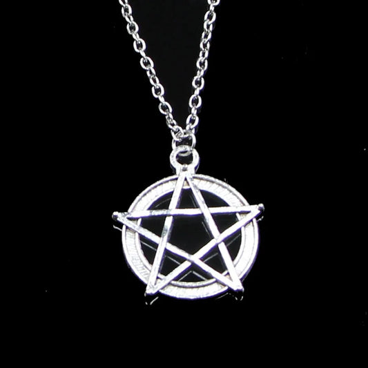 Pentagram silver pendant