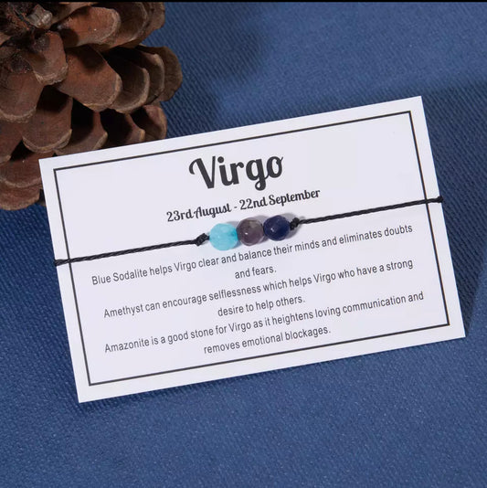 Virgo Zodiac Crystal Bracelet